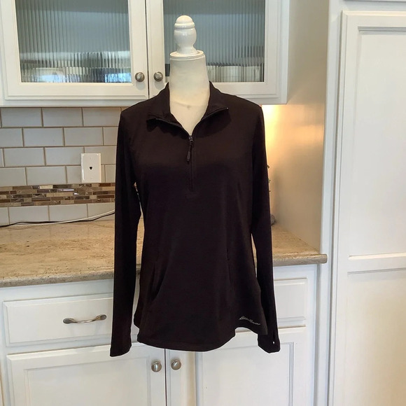 Eddie Bauer Black Pullover Size Medium - Picture 1 of 8